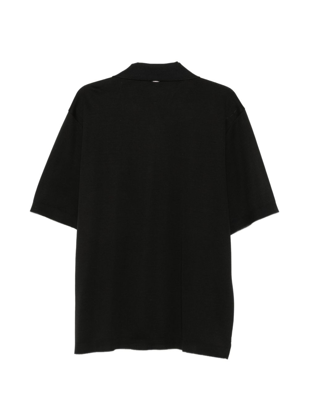 HERNO Camicia a maniche corte in cotone nero
