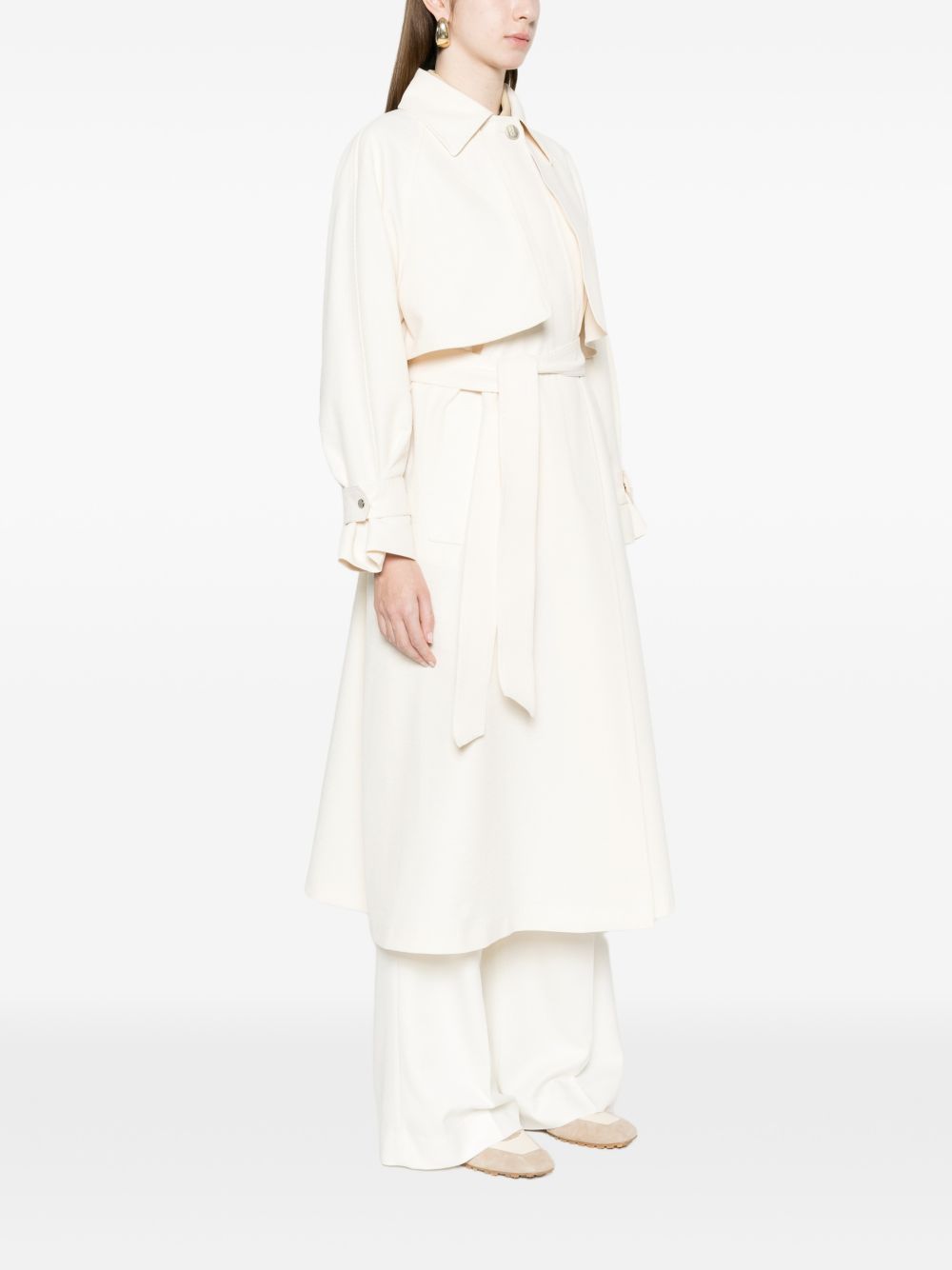 HERNO Trench impermeabile avorio con cintura
