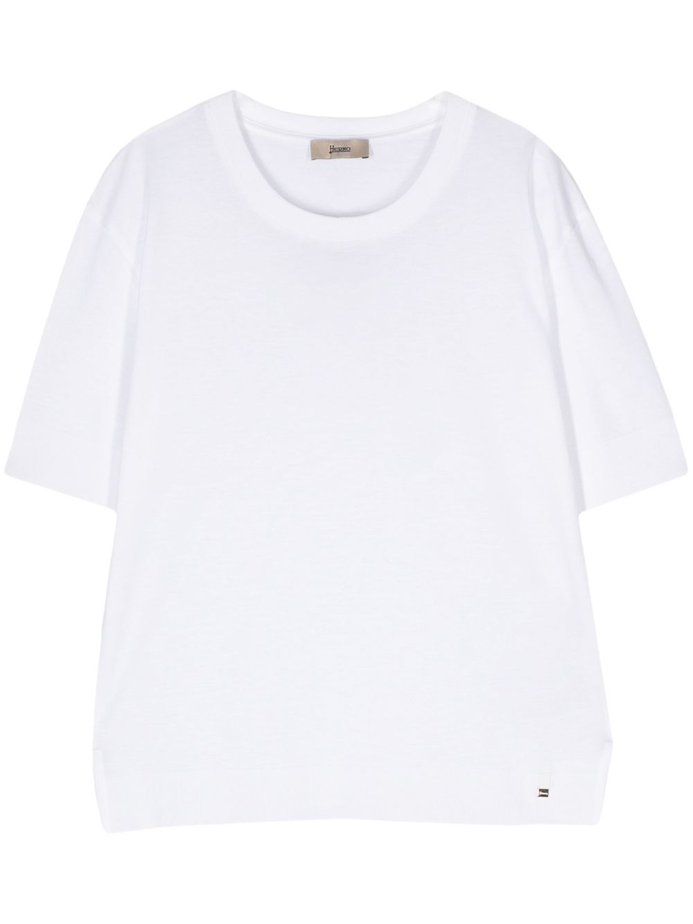 HERNO T-shirt bianca con maniche a 3/4