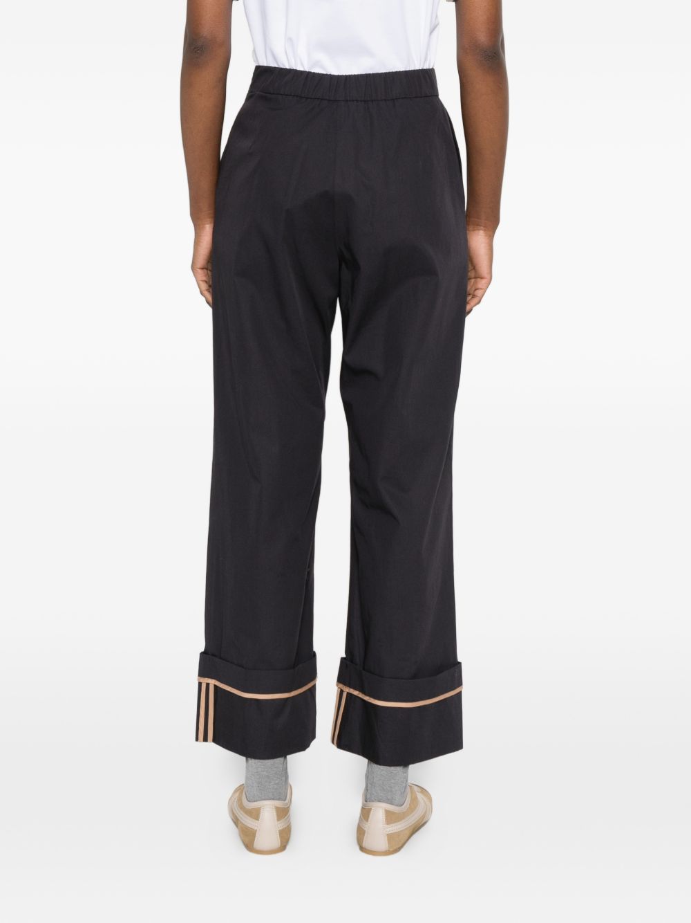 HERNO Pantaloni in cotone blu con rovescia