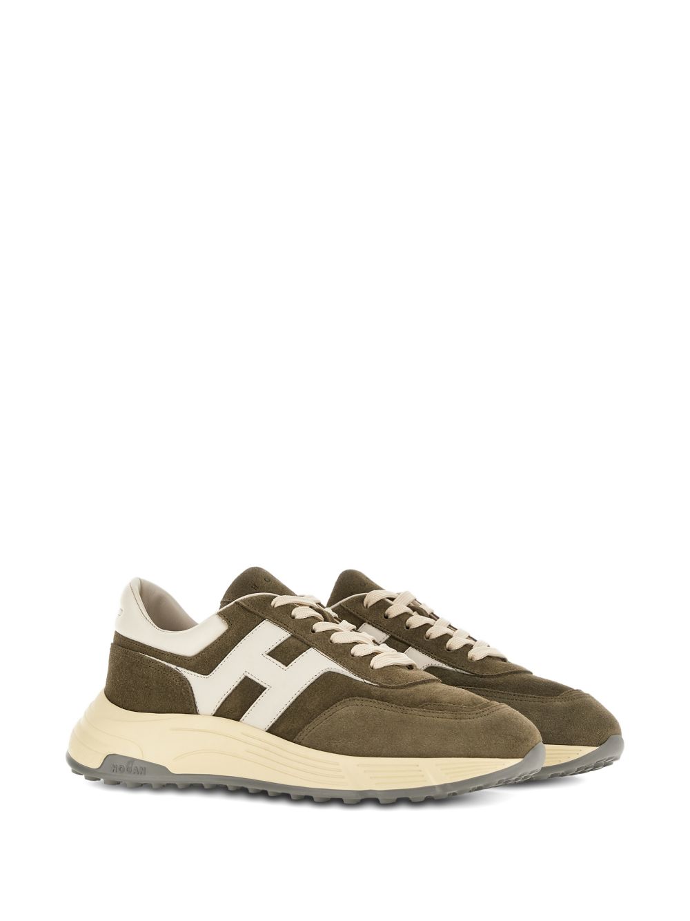 HOGAN Sneakers Hiperlight verde oliva in pelle