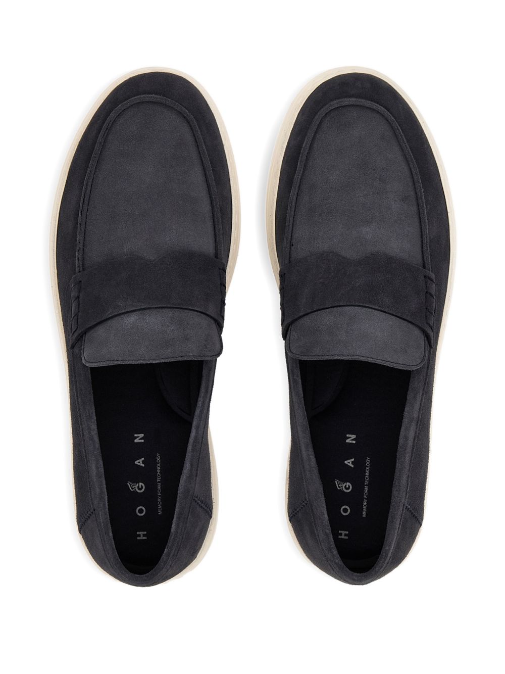 HOGAN Mocassini H-TV in pelle scamosciata blu