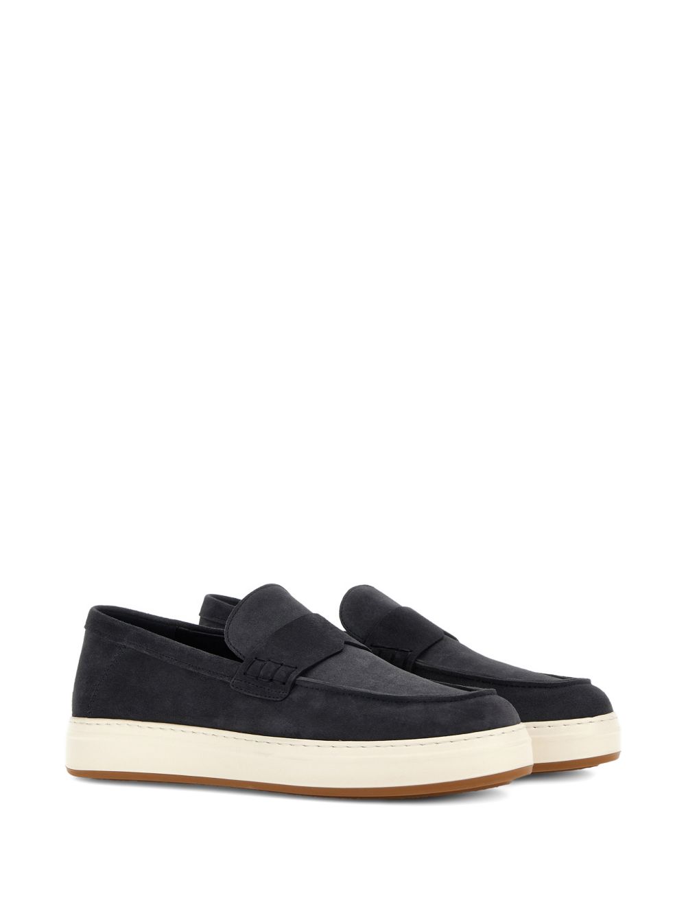 HOGAN Mocassini H-TV in pelle scamosciata blu