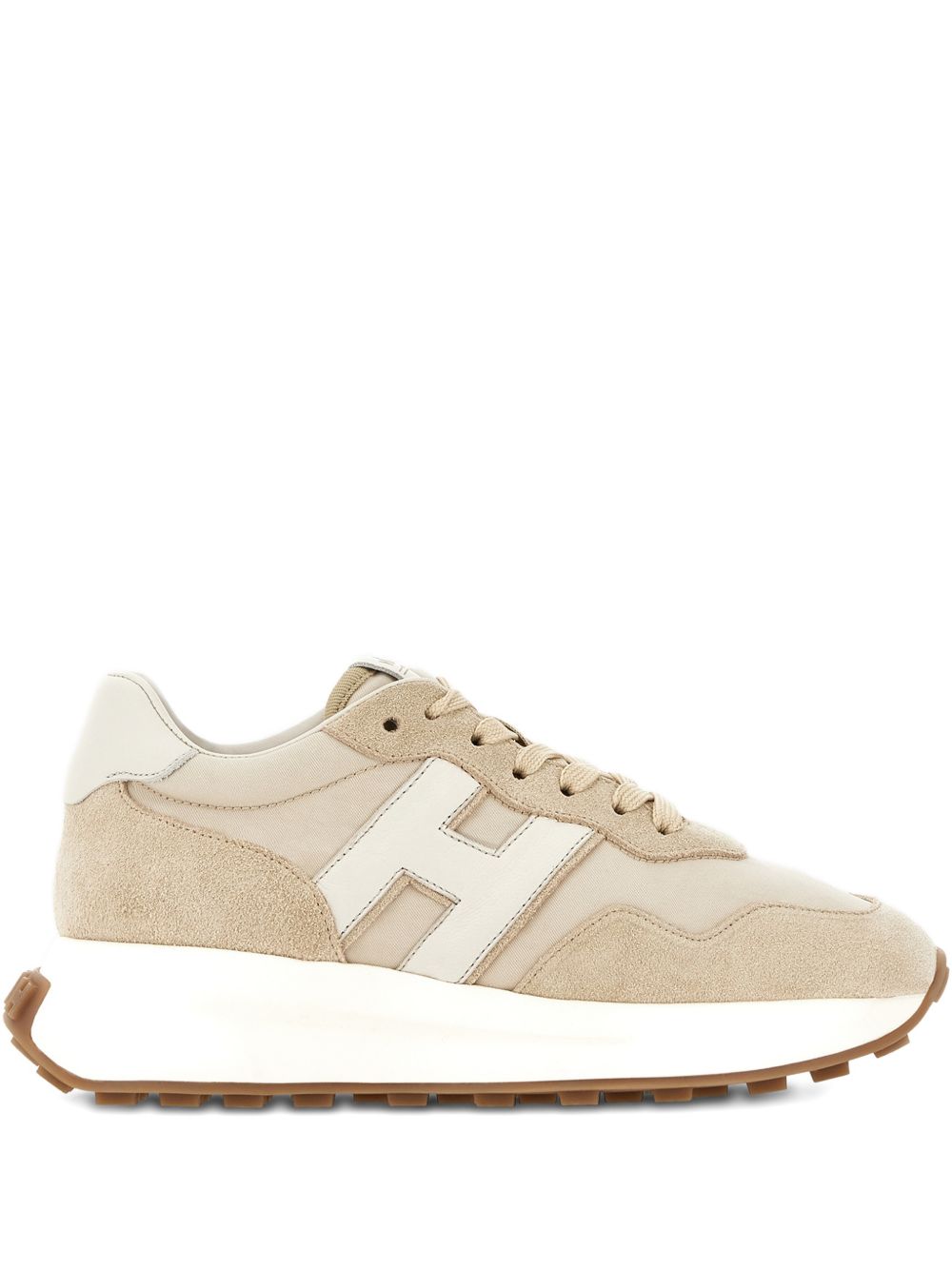 HOGAN Sneakers H641 in pelle beige<BR/>
