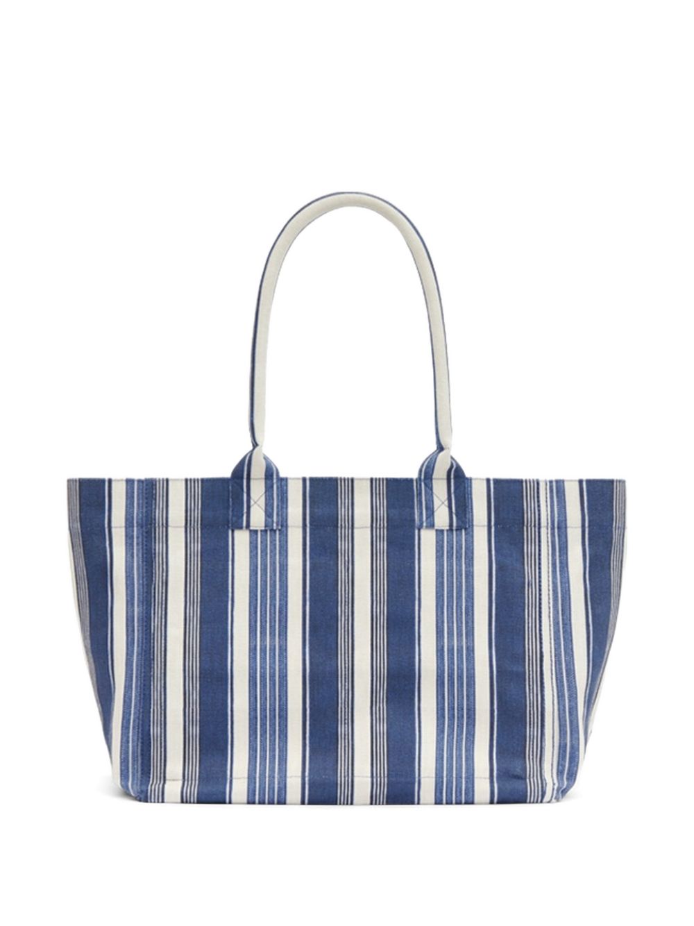 ISABEL MARANT Borsa shopping in cotone a righe con logo