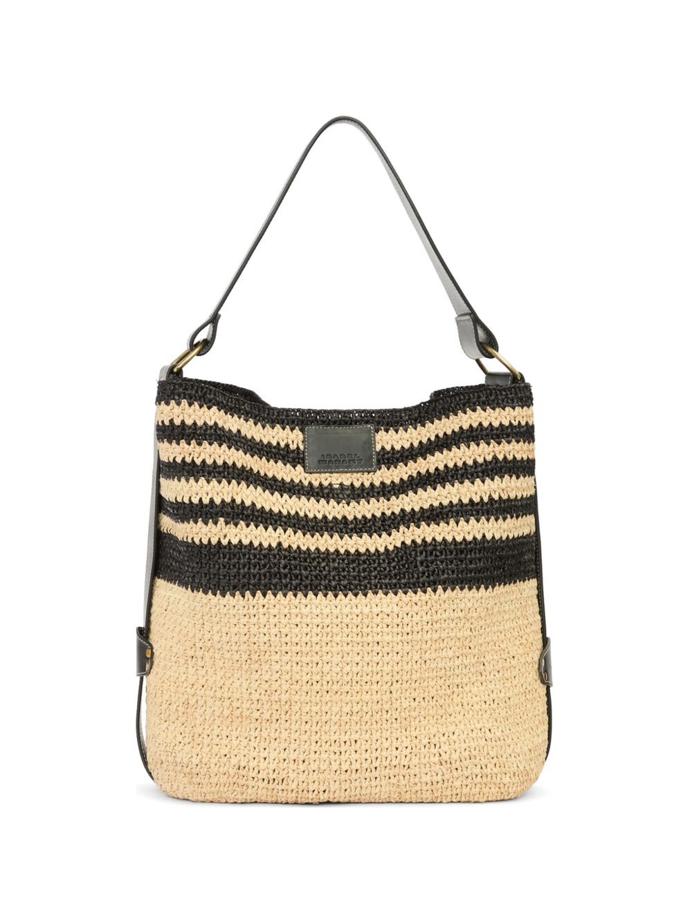 ISABEL MARANT Borsa a spalla Bayia in rafia beige e pelle