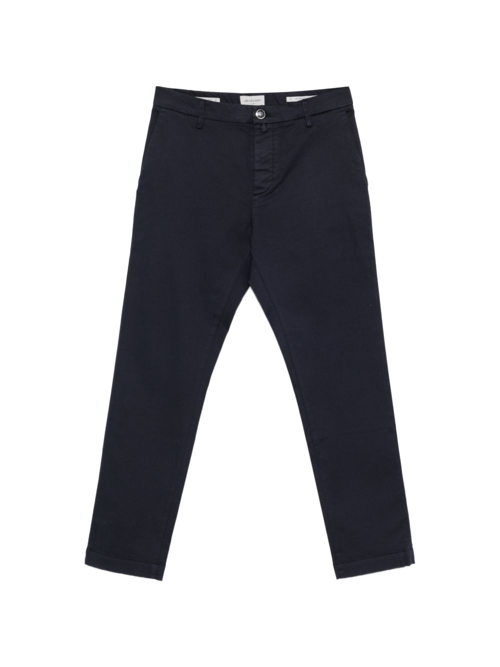 JACOB COHEN Pantaloni blu scuro in cotone con chiusura a bottoni