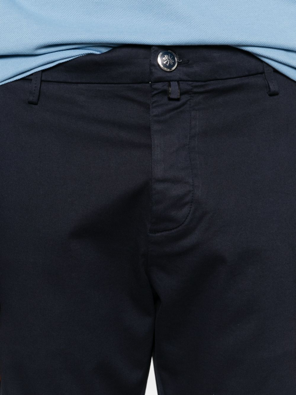 JACOB COHEN Pantaloni blu scuro in cotone con chiusura a bottoni
