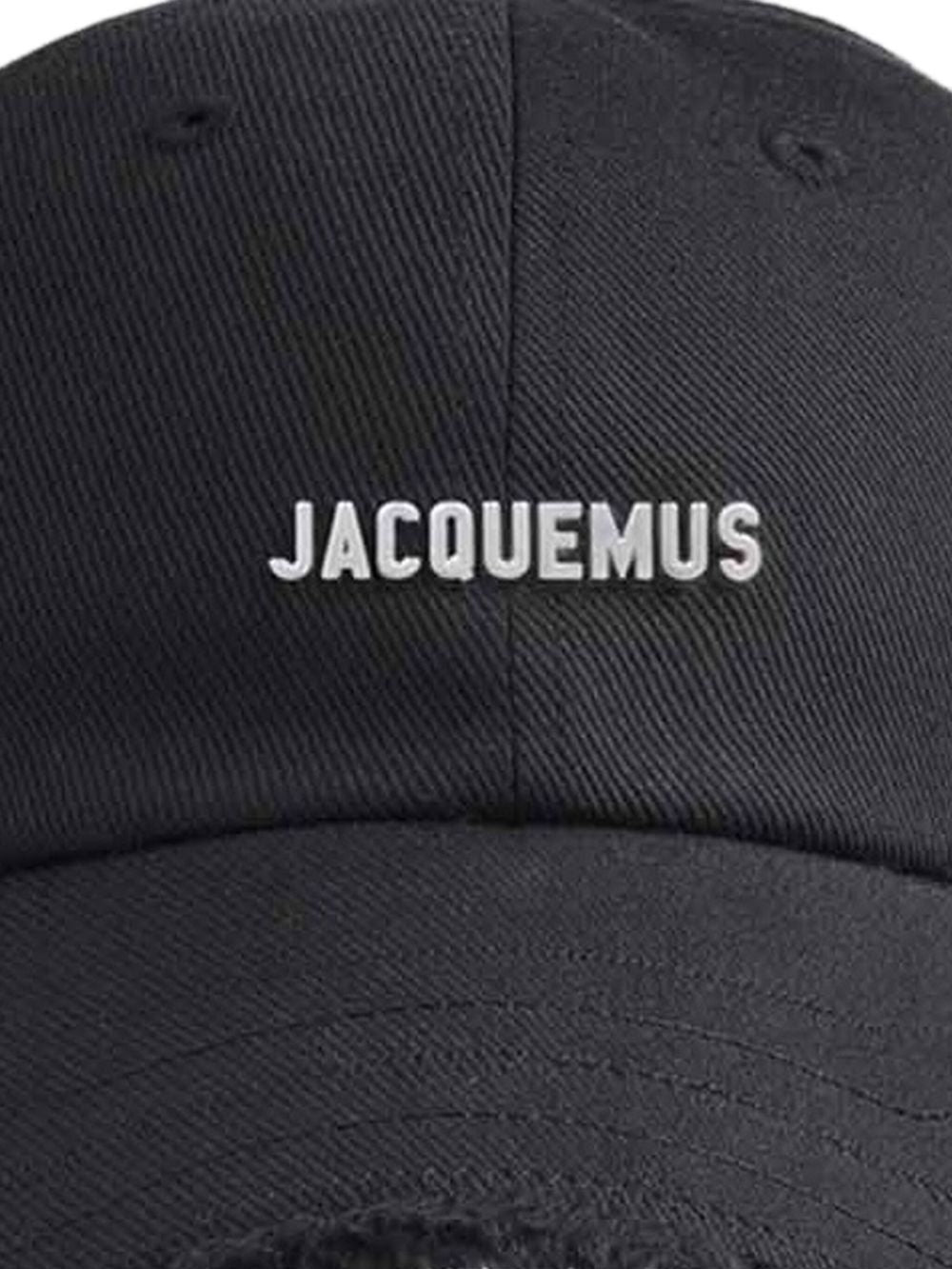 JACQUEMUS Cappello Artichaut in cotone nero con laccio