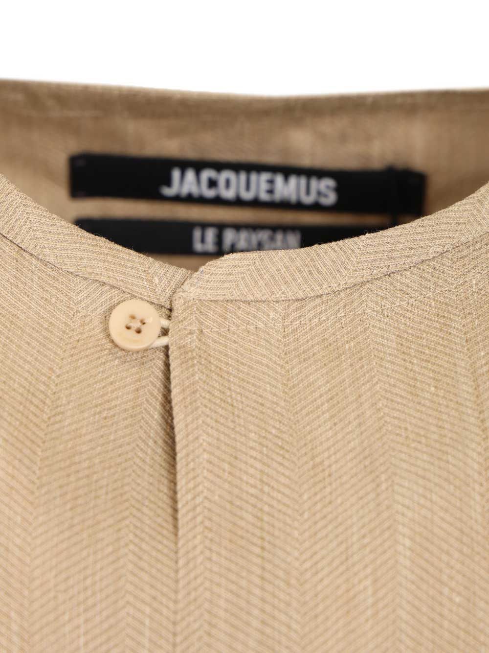 JACQUEMUS Camicia con collo alla coreana e bottoncini