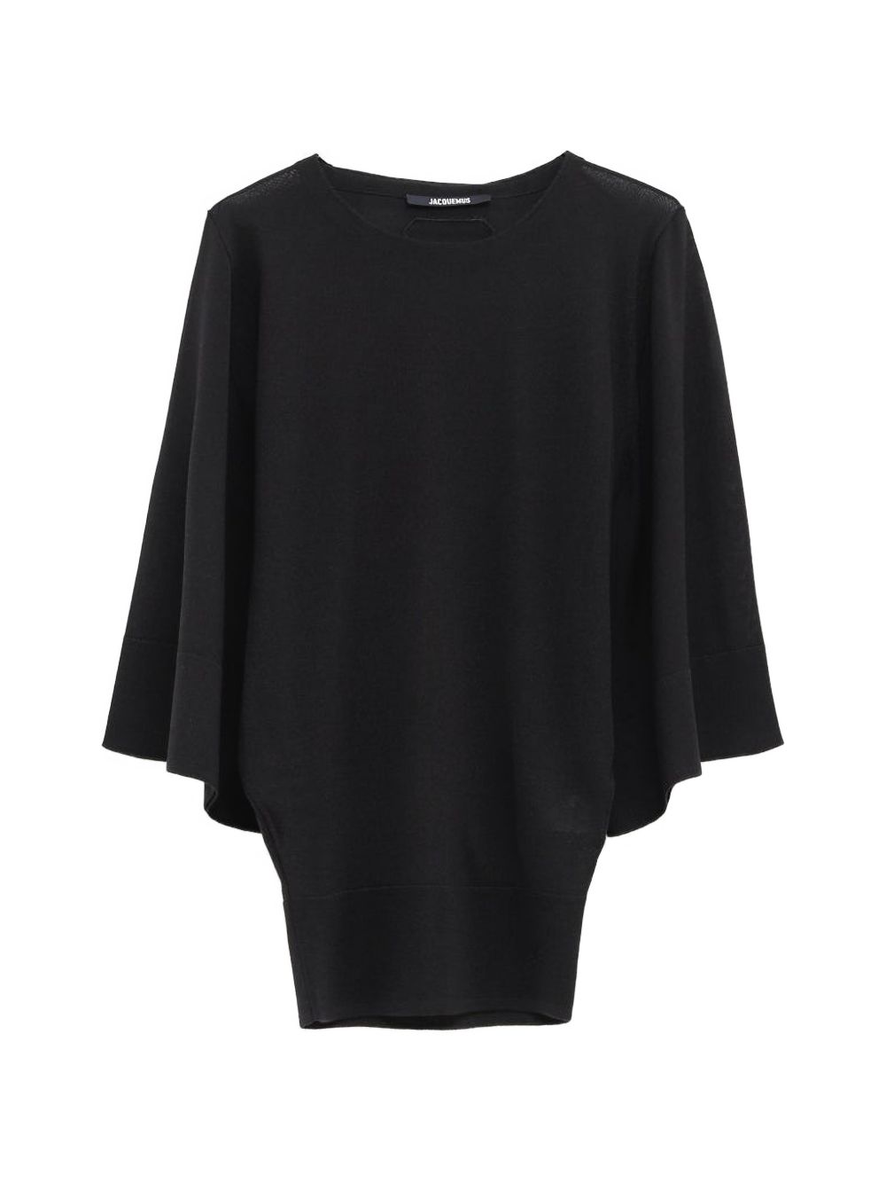 JACQUEMUS Maglia Mananco nera in lana e seta