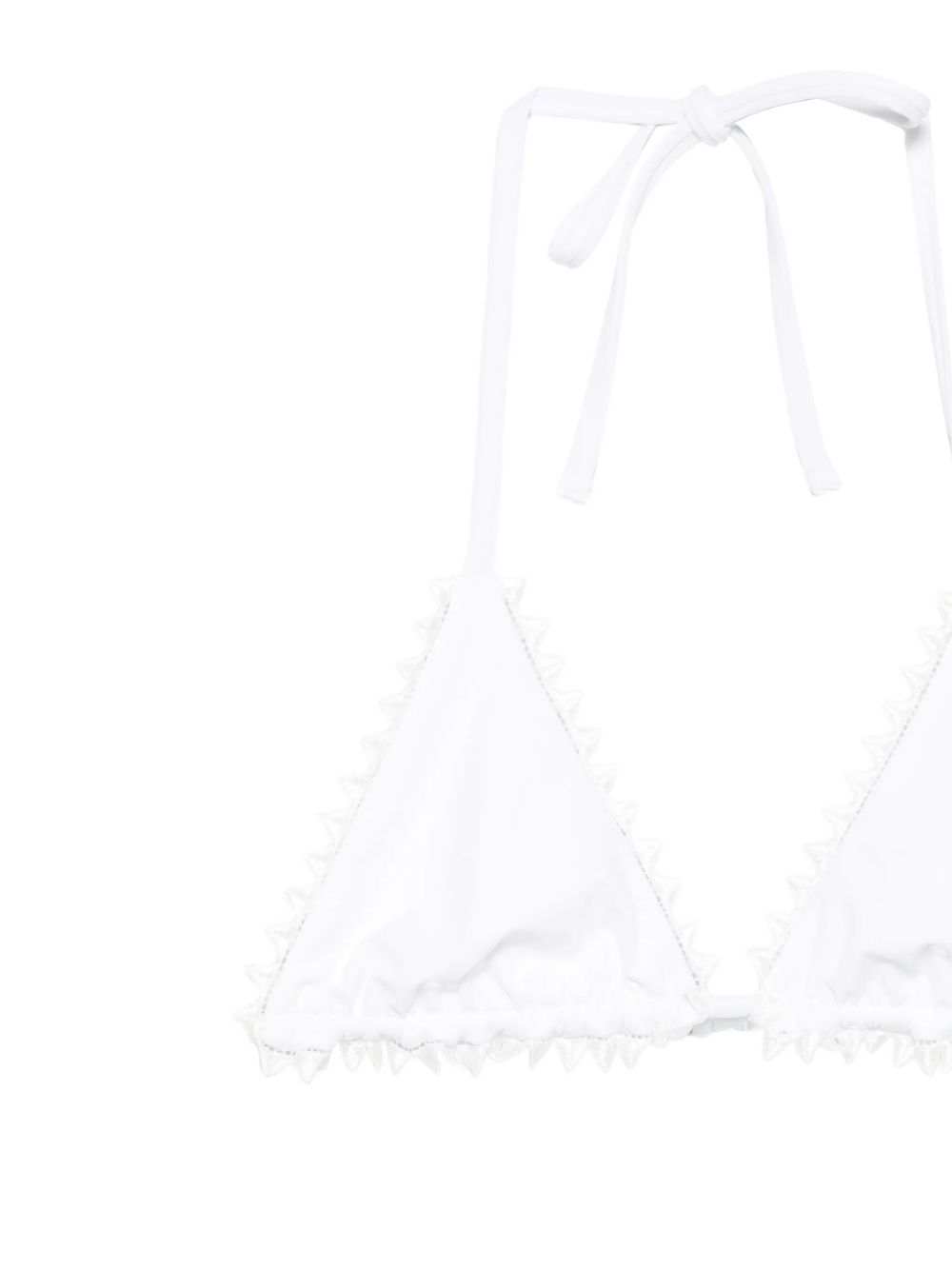 JACQUEMUS Top bikini Picot a triangolo bianco