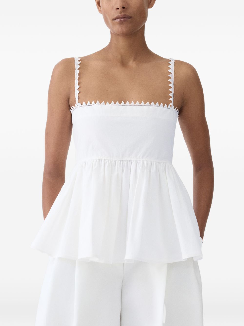 JACQUEMUS Top 'Le Haut Traversin' bianco svasato