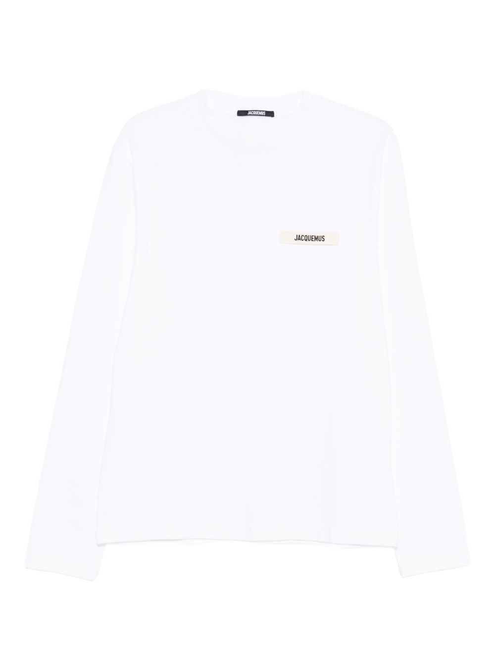 JACQUEMUS T-shirt Gros Grain bianca a maniche lunghe