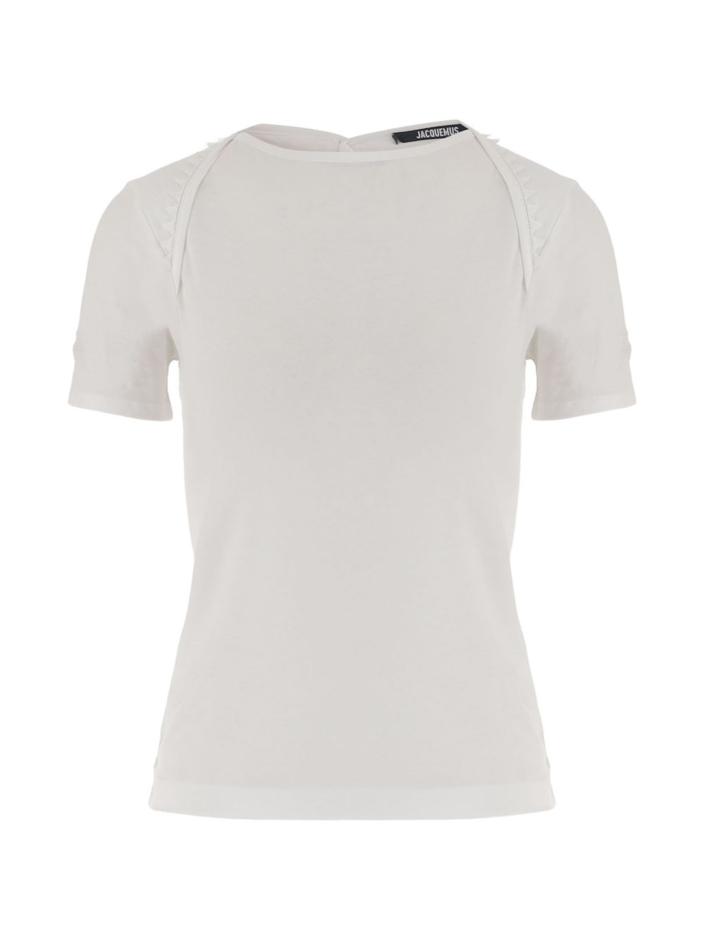JACQUEMUS T-shirt in cotone bianco con bottoncini