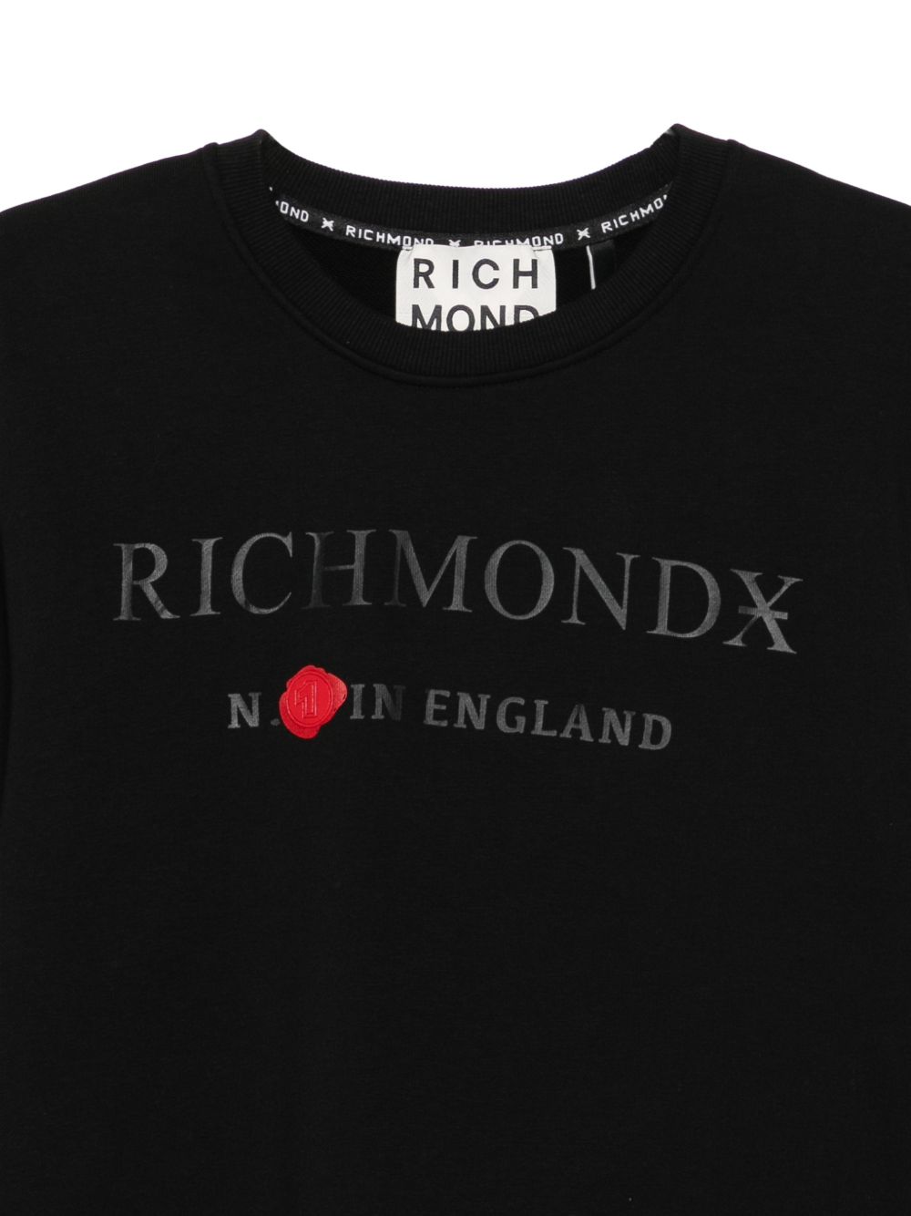 JOHN RICHMOND Felpa nera Thanem con logo