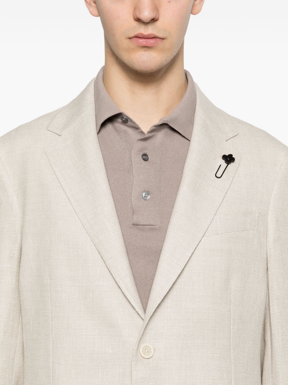 LARDINI Blazer beige con patch pockets