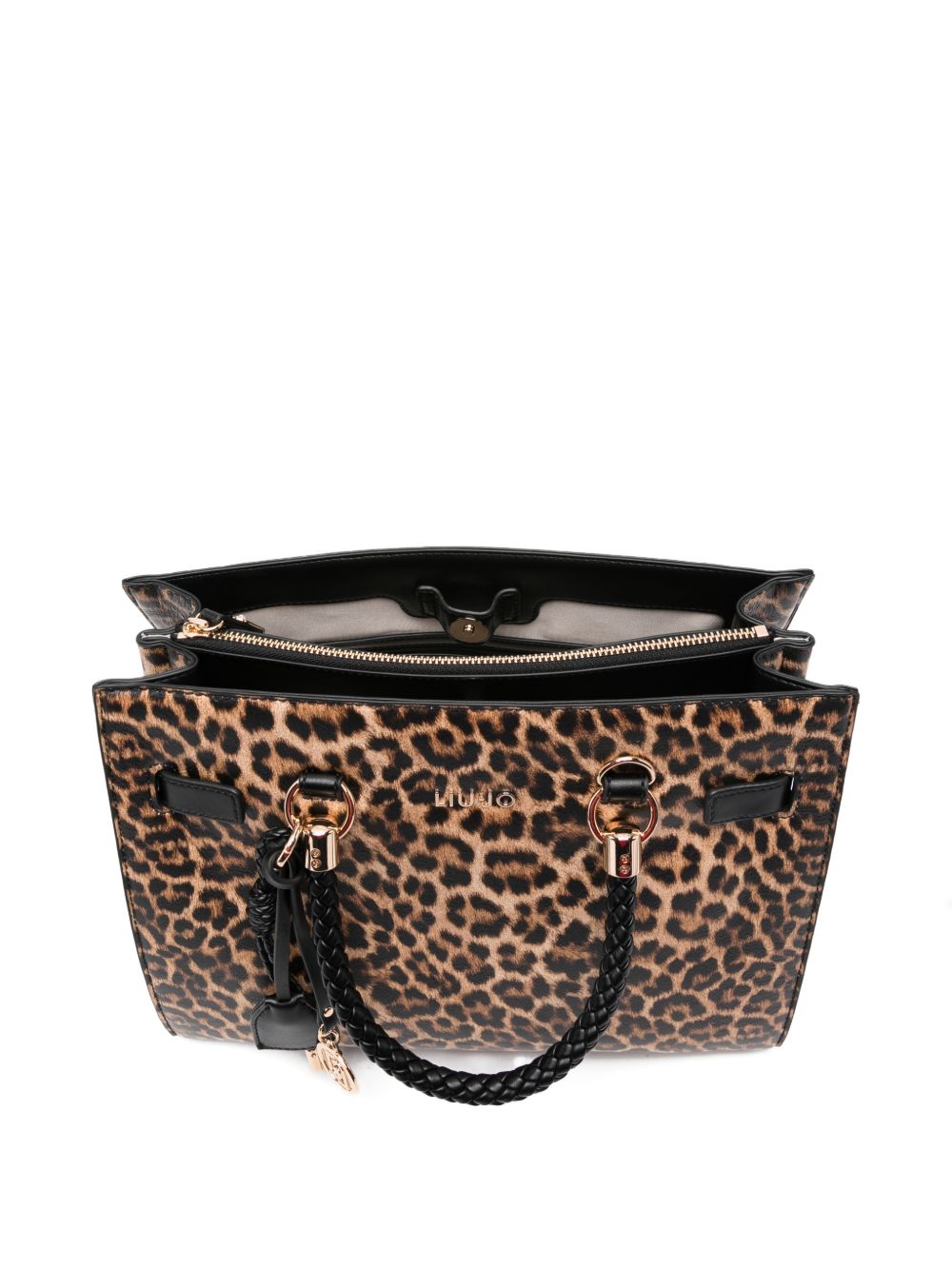 LIUJO Borsa a mano tote con stampa animalier