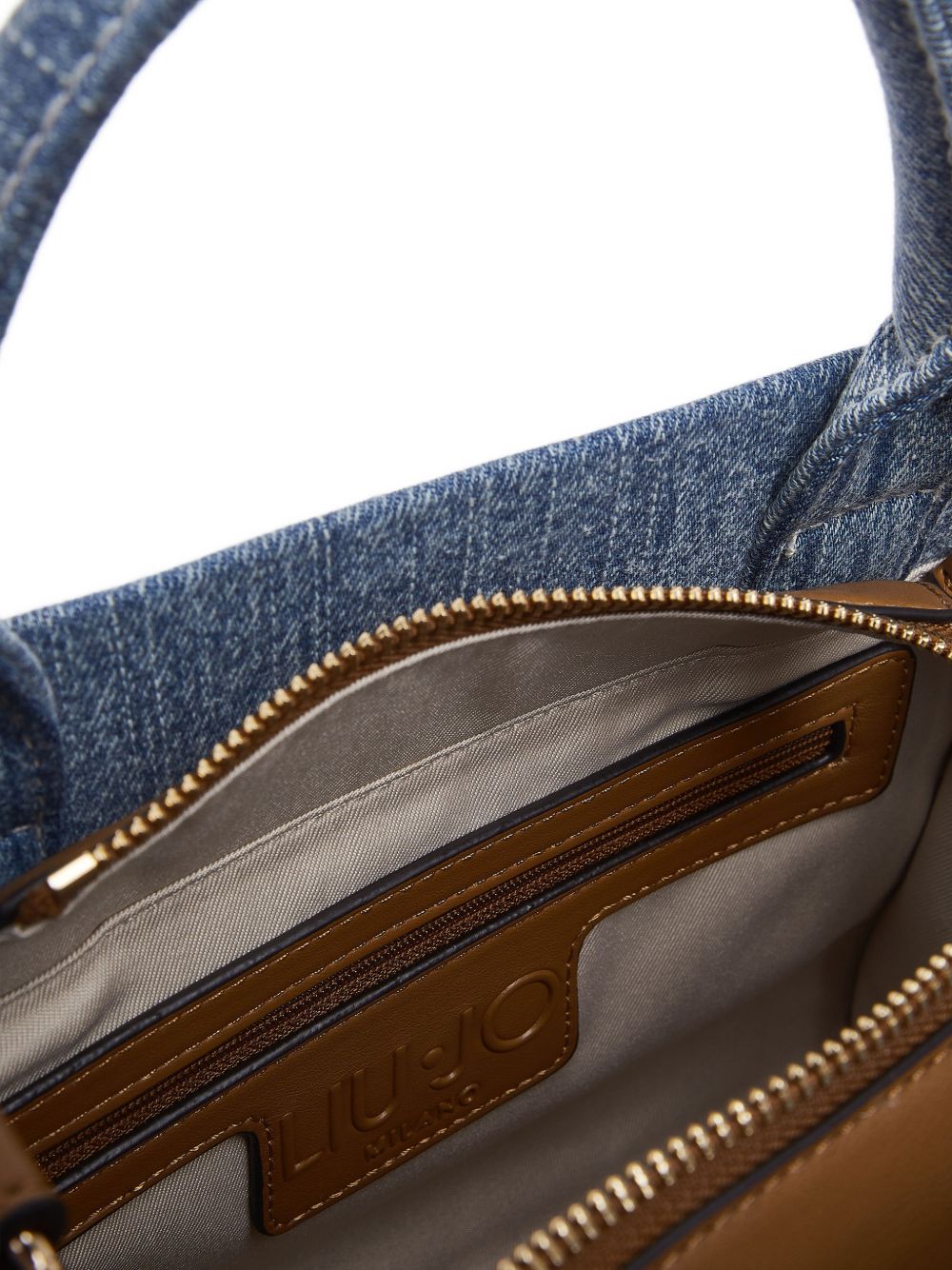 LIUJO Borsa tote a mano in denim con portachiavi
