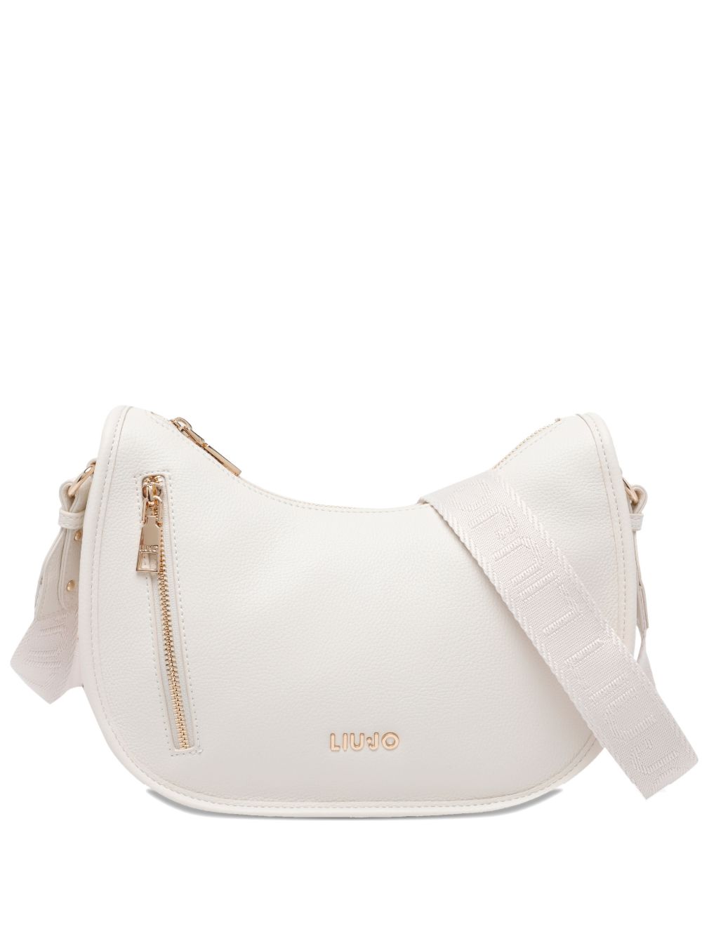 LIUJO Borsa a tracolla bianca in ecopelle con tasca laterale