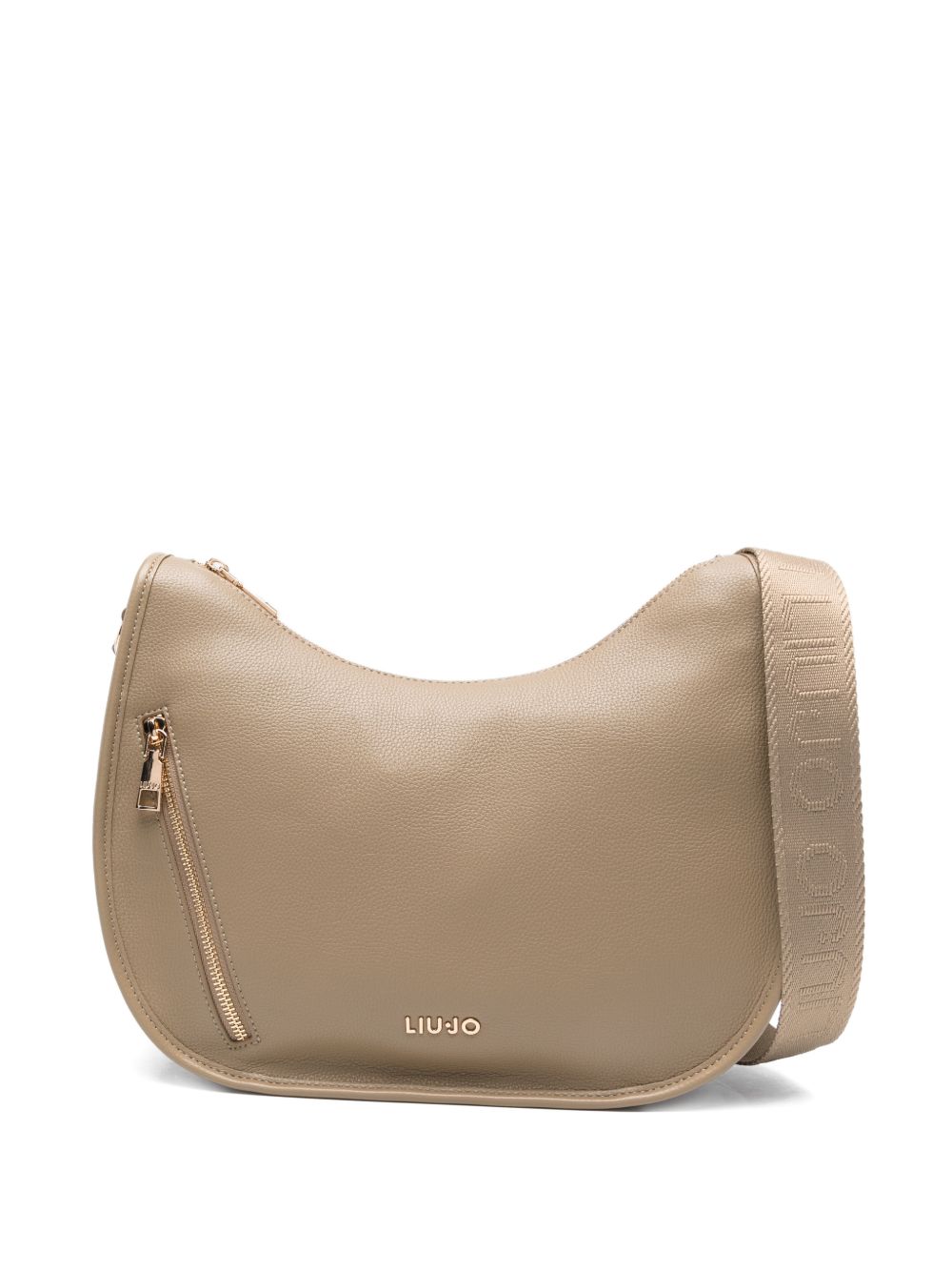 LIUJO Borsa a tracolla beige in ecopelle con tasca laterale