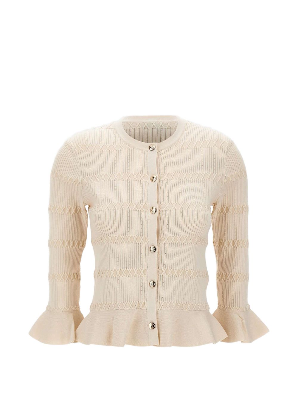 LIUJO Cardigan crema con bottoni dorati