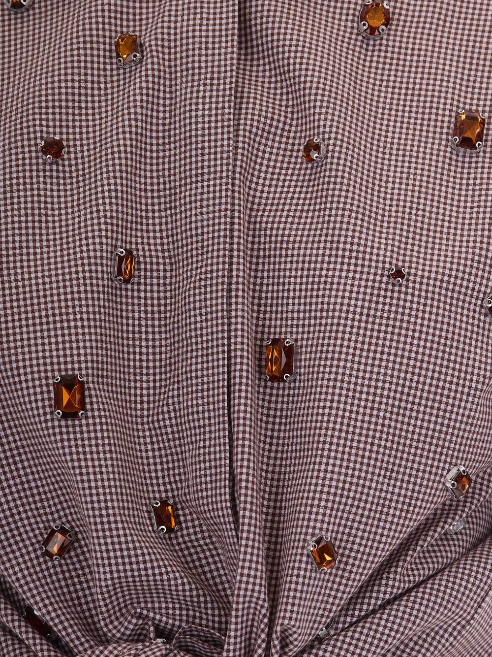 LIUJO Camicia con nodo in vita e strass a maniche corte