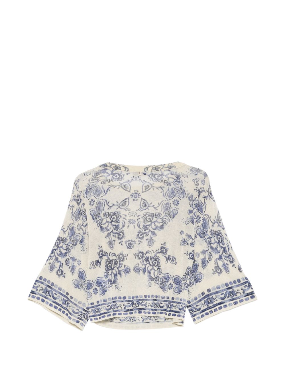 LIUJO T-shirt blu con stampa grafica e maniche over 3/4