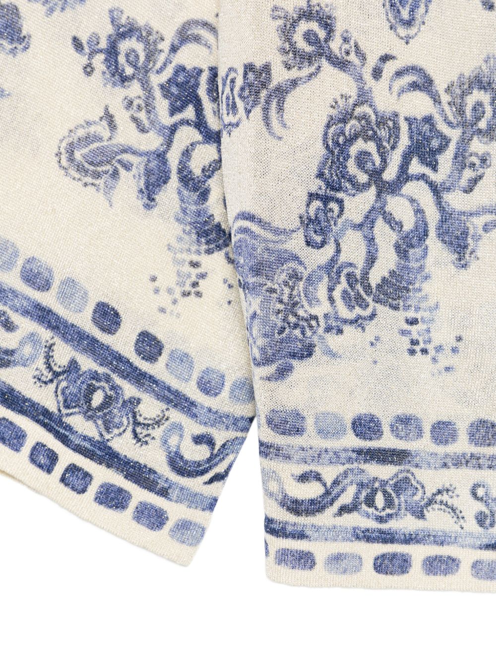 LIUJO T-shirt blu con stampa grafica e maniche over 3/4