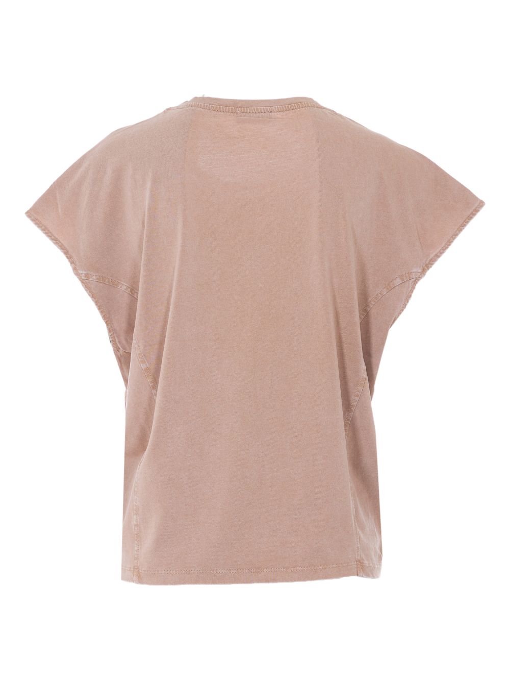 LIUJO T-shirt rosa in cotone a collo rotondo