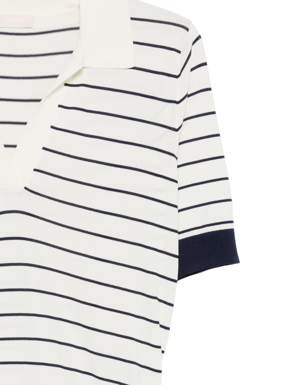LIUJO T-shirt a polo bianca a righe blu