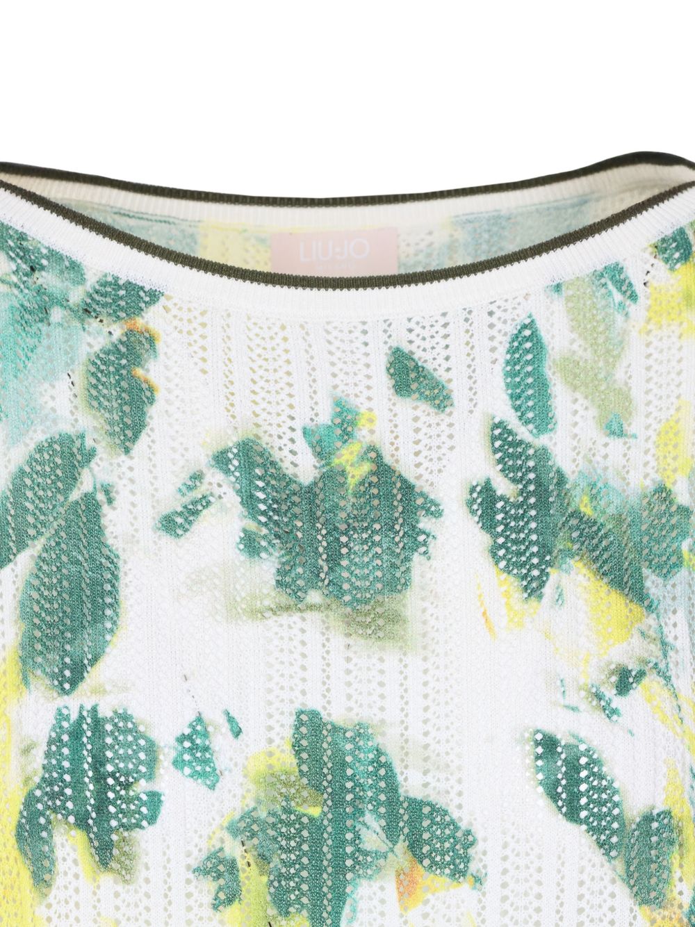 LIUJO T-shirt con scollo a barca multicolore verde