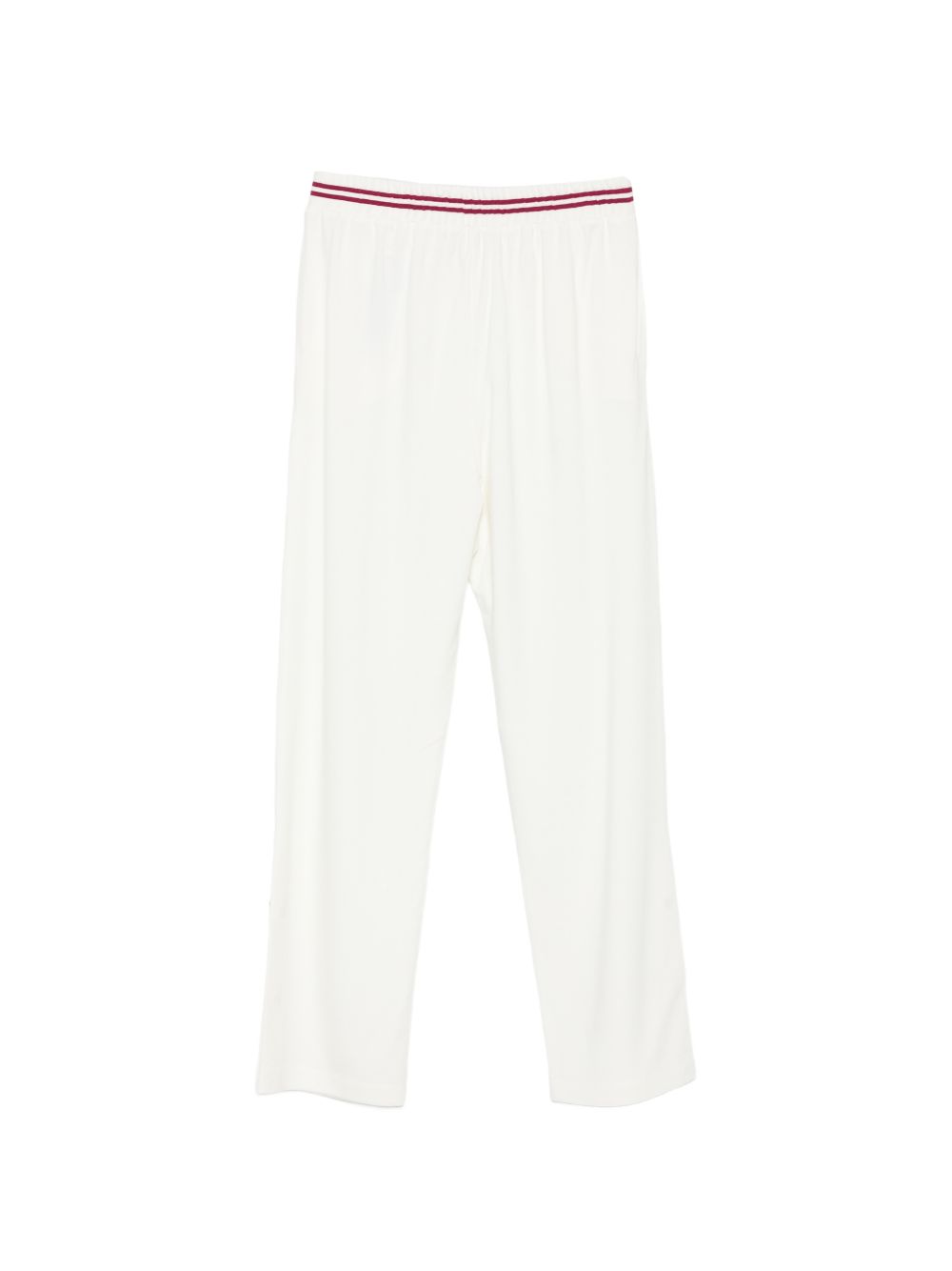 LIUJO Pantaloni bianchi casual con dettagli rossi