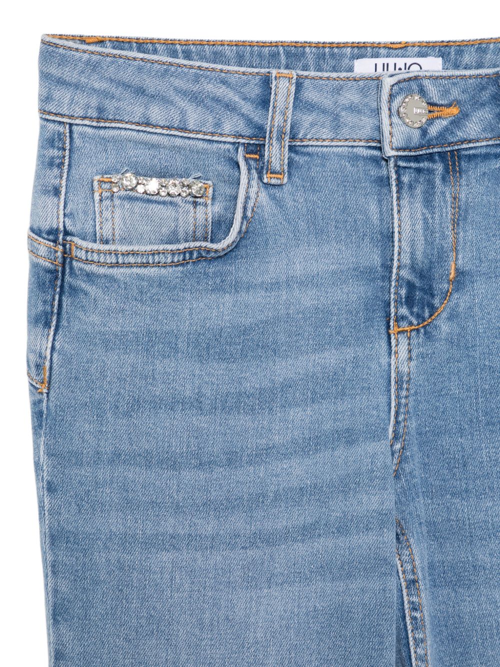 LIUJO Jeans blu con dettagli sull'orlo