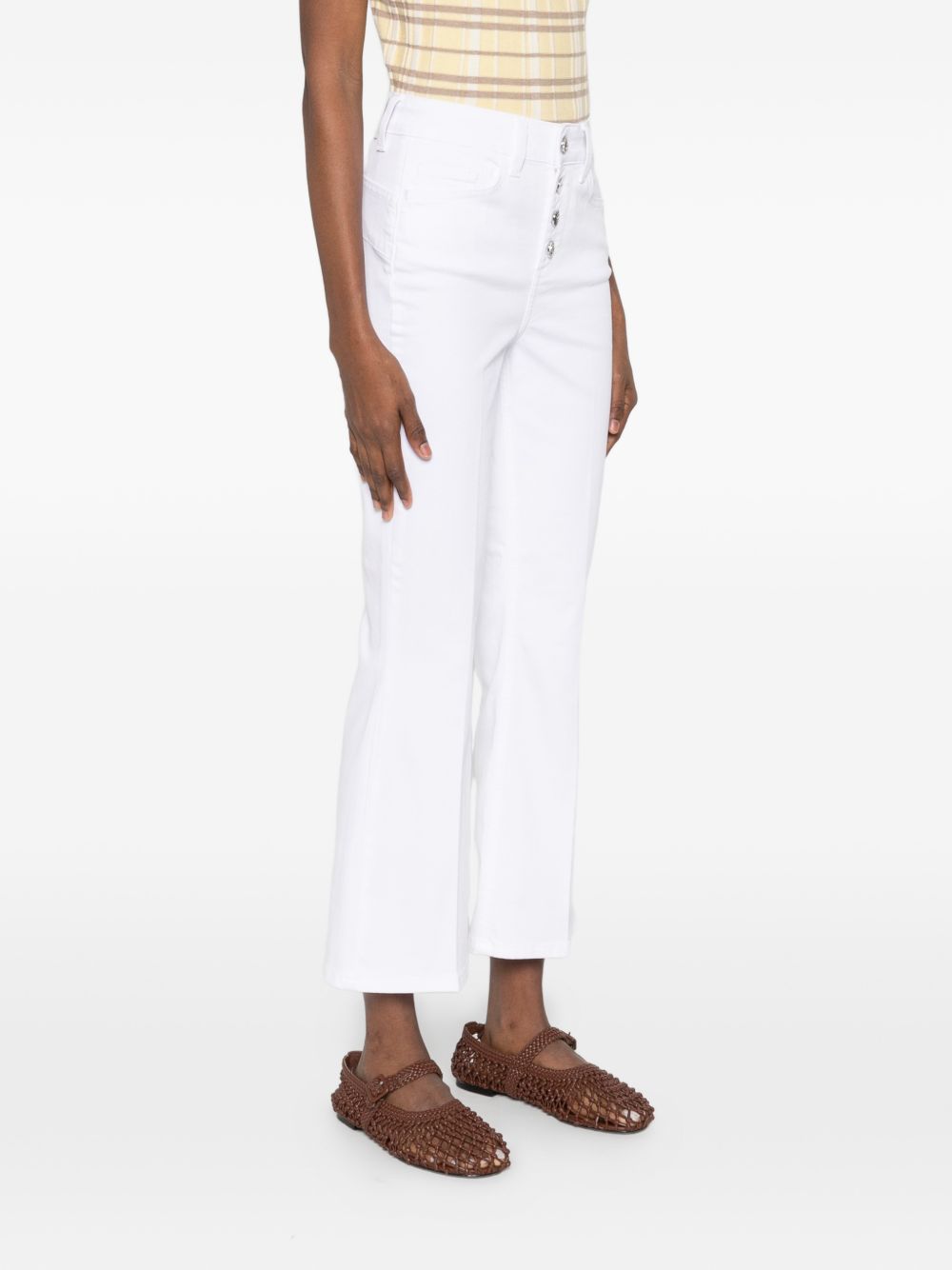 LIUJO Pantaloni bianchi in denim con tasche