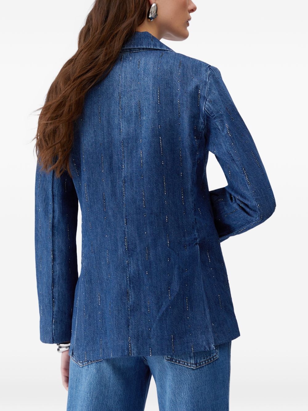 LIUJO Blazer in denim blu con strass