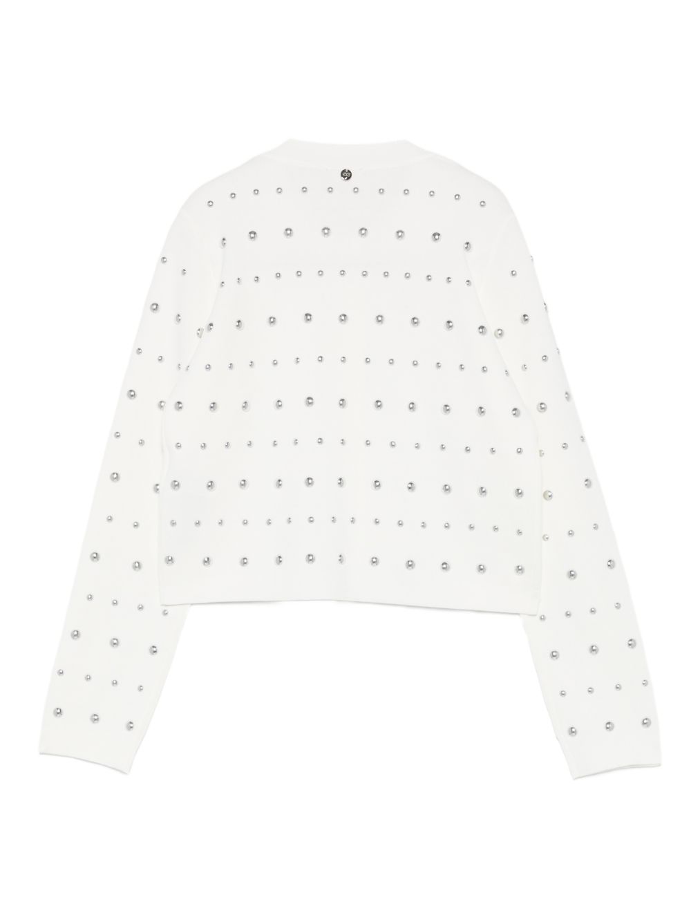 LIUJO Cardigan bianco con perle all-over