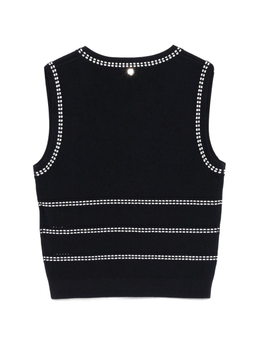 LIUJO Gilet blu con dettagli cuciture bianche
