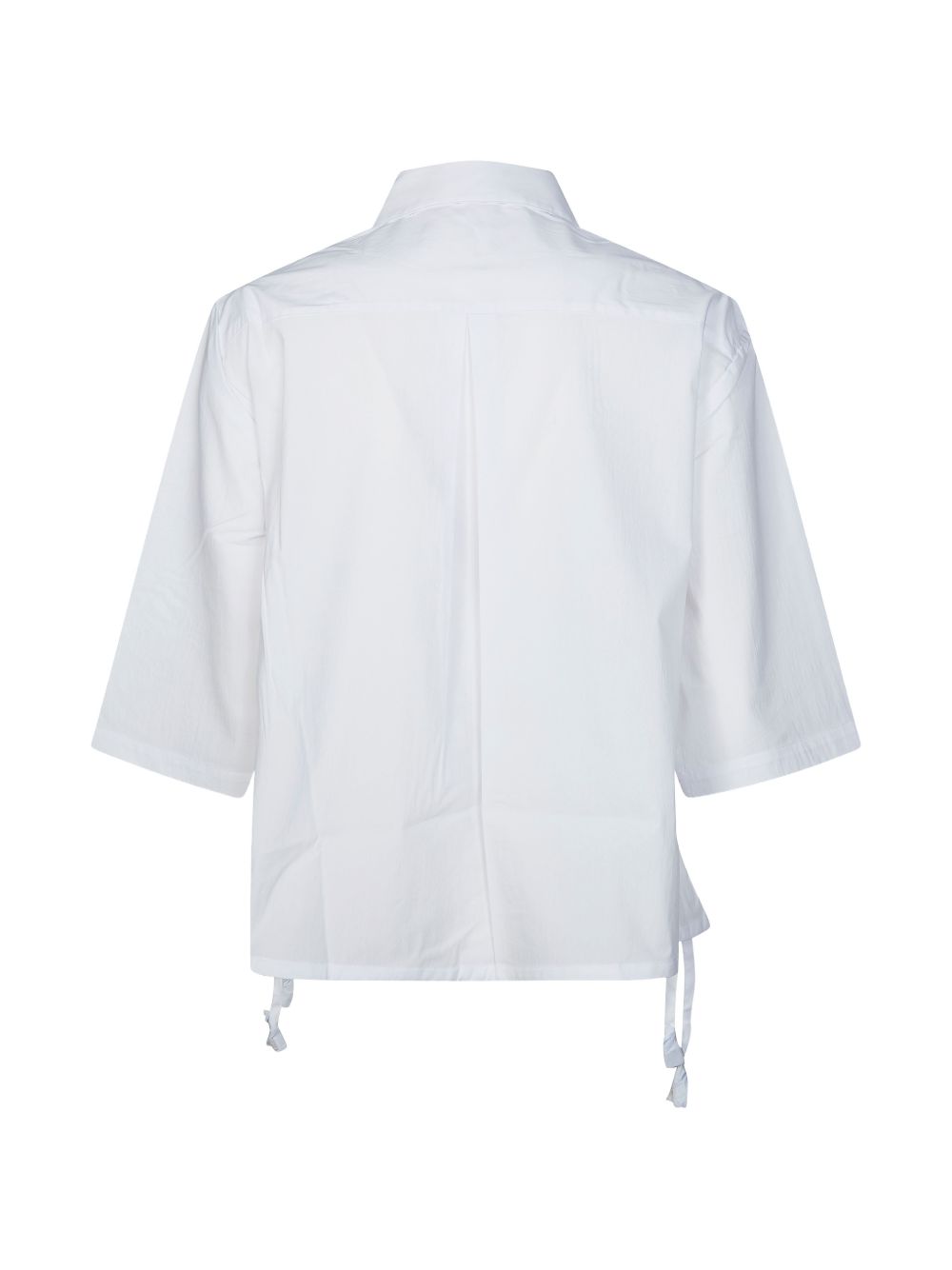 LIUJO Camicia con coulisse in vita e maniche 3/4 bianca
