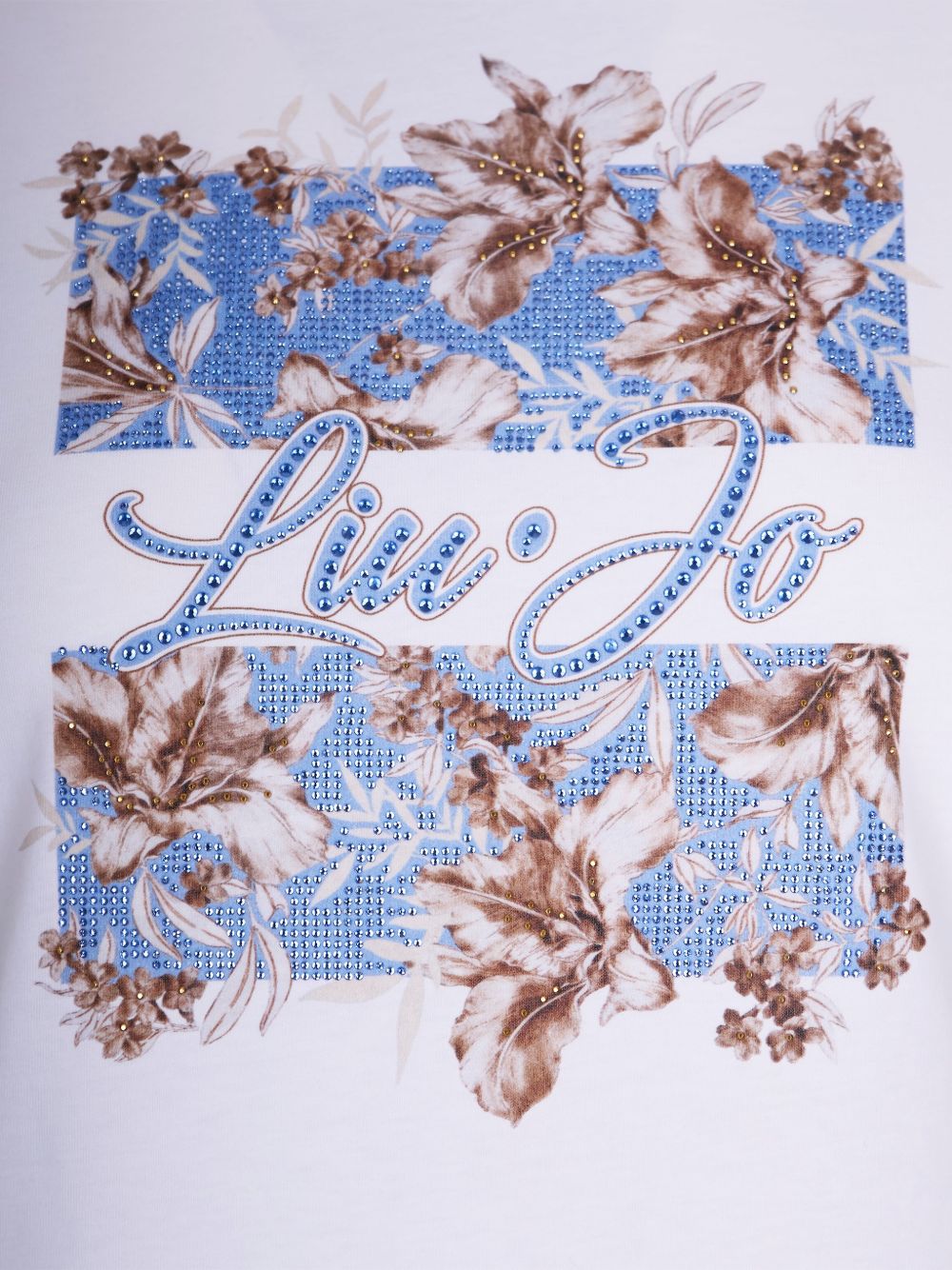 LIUJO T-shirt in cotone bianco con stampa