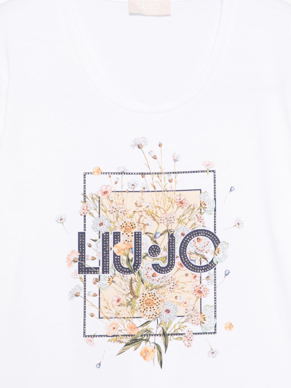 LIUJO T-shirt in cotone bianco con stampa