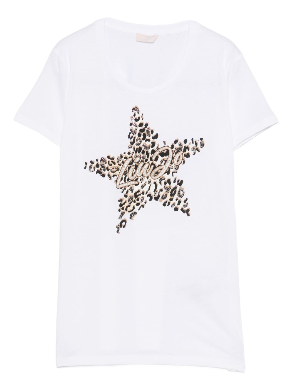 LIUJO T-shirt in cotone bianco con stampa