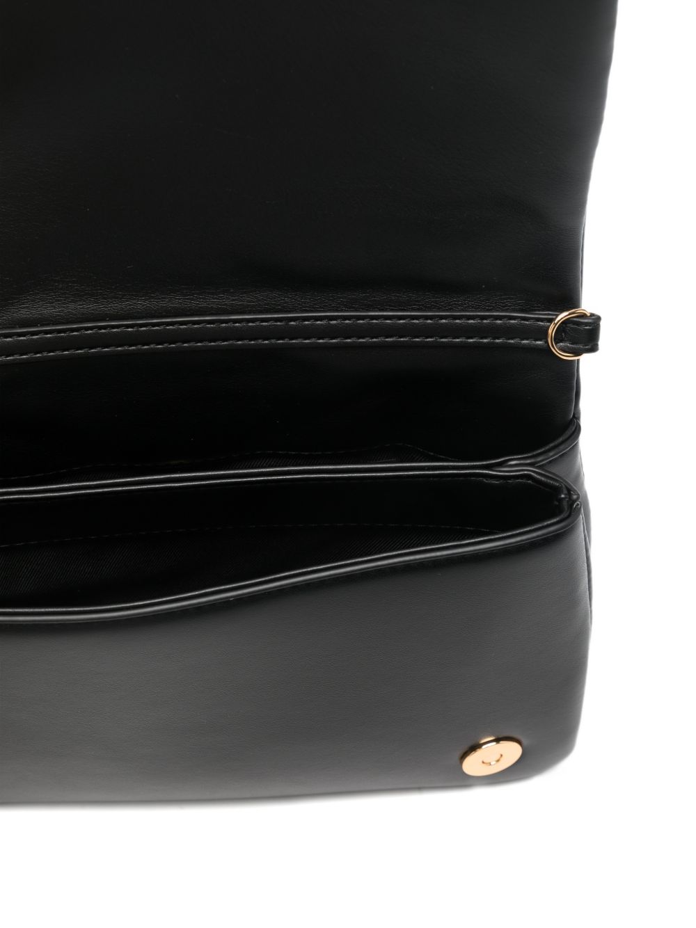 LOVE MOSCHINO Borsa nera trapuntata con placca logo