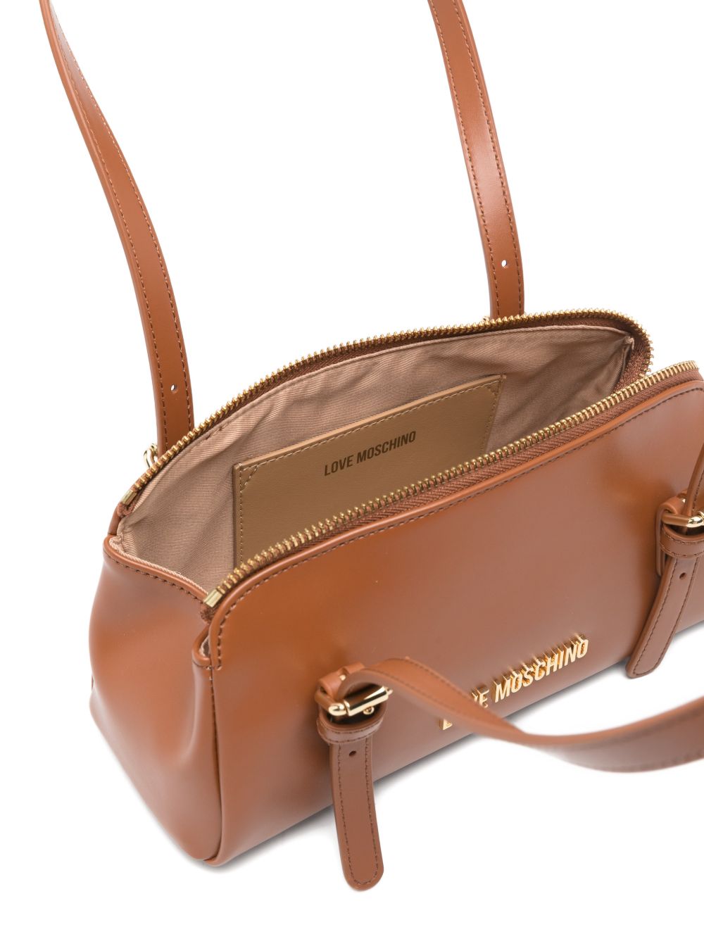 LOVE MOSCHINO Borsa marrone in ecopelle con dettagli dorati