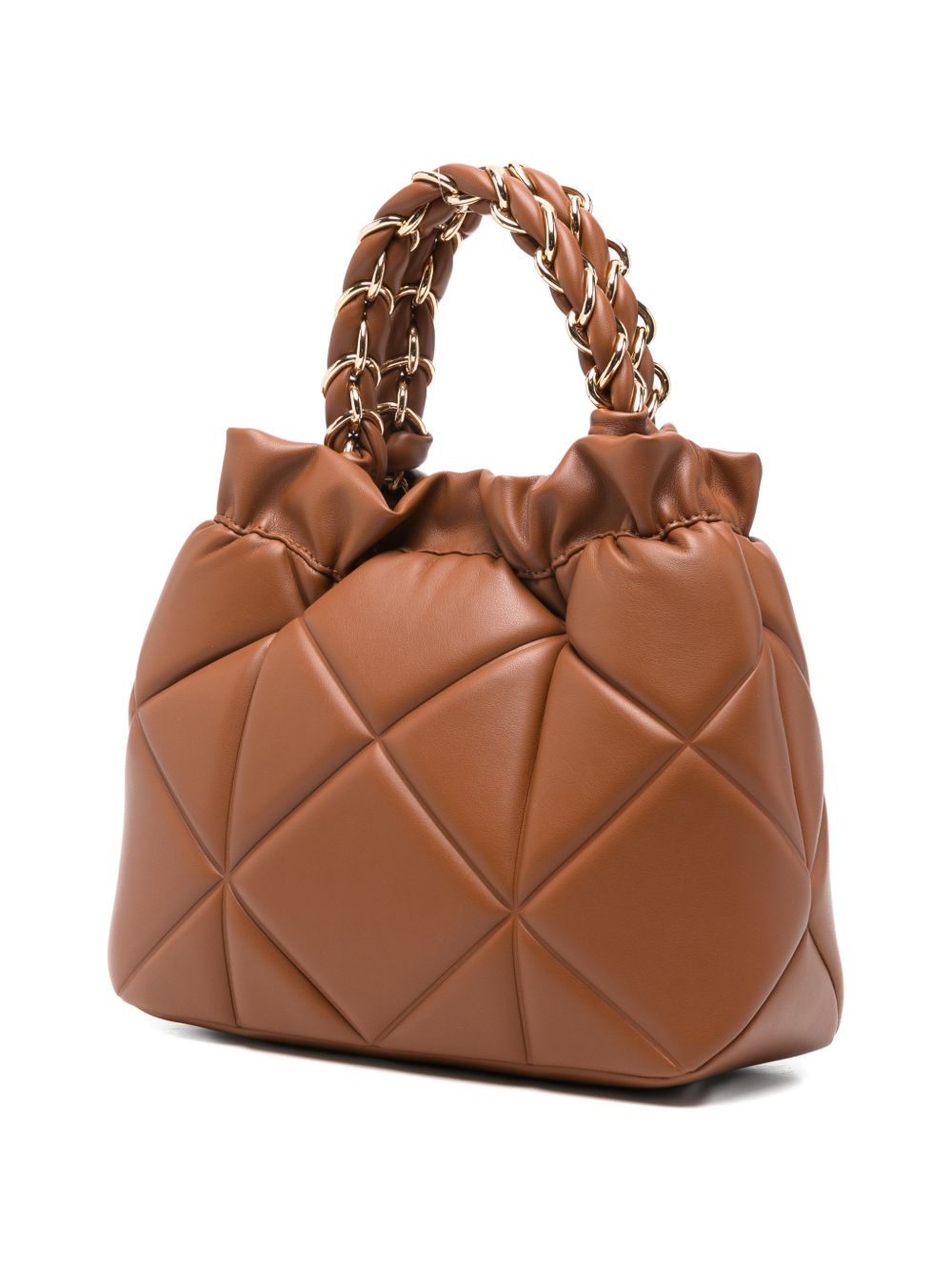 LOVE MOSCHINO Borsa a secchiello marrone in ecopelle trapuntata
