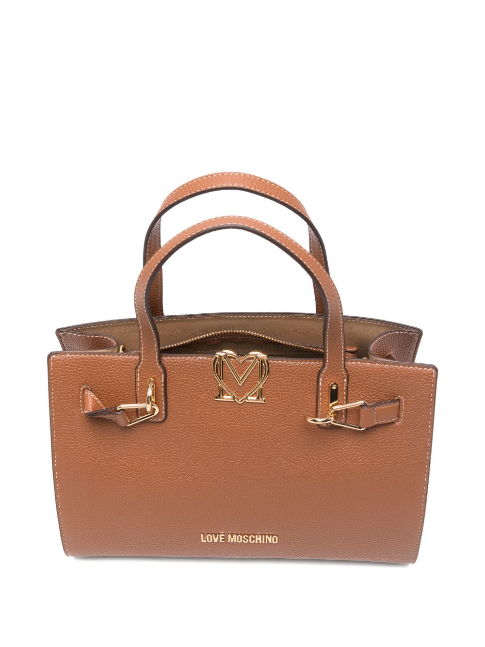 LOVE MOSCHINO Borsa a mano marrone in ecopelle con tracolla