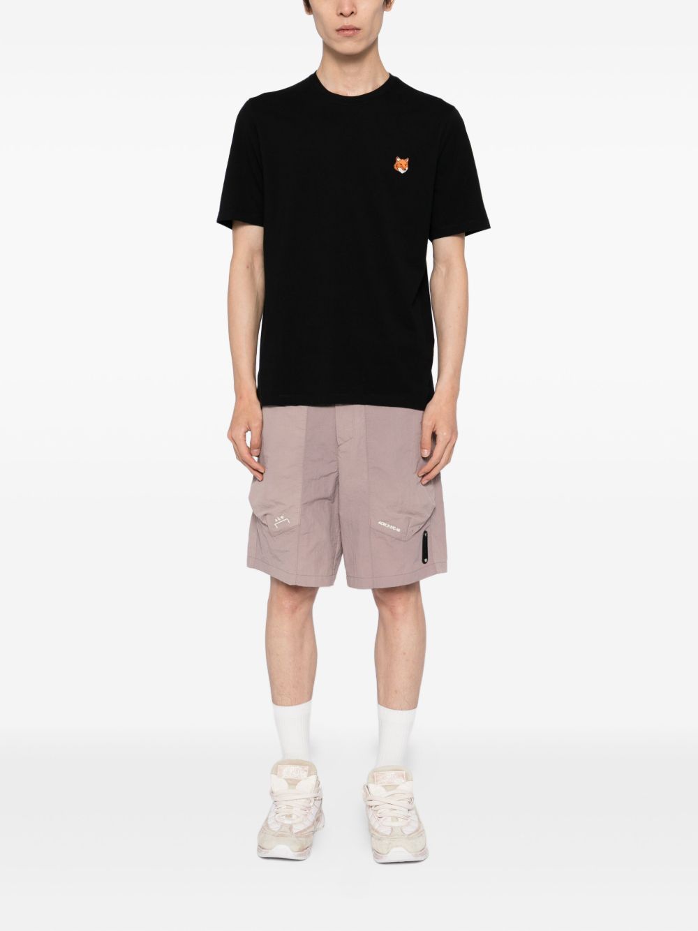 MAISON KITSUNE T-shirt in cotone nero con logo