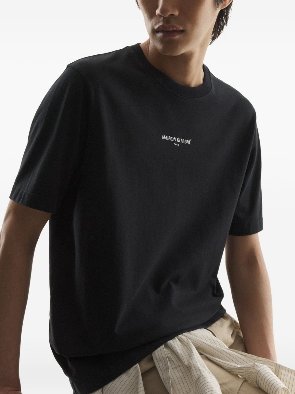 MAISON KITSUNE T-shirt nera con logo