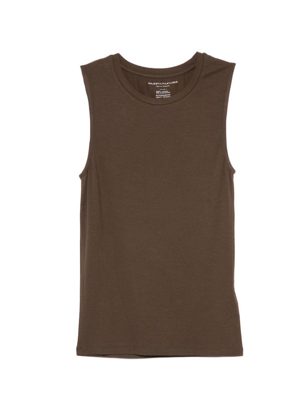 MAJESTIC FILATURES T-shirt marrone senza maniche