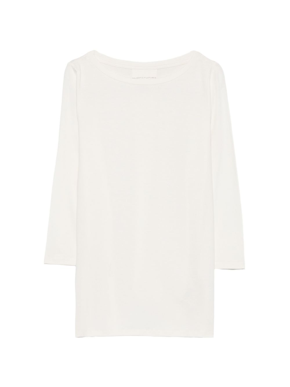 MAJESTIC FILATURES Maglia color panna con scollo a barca